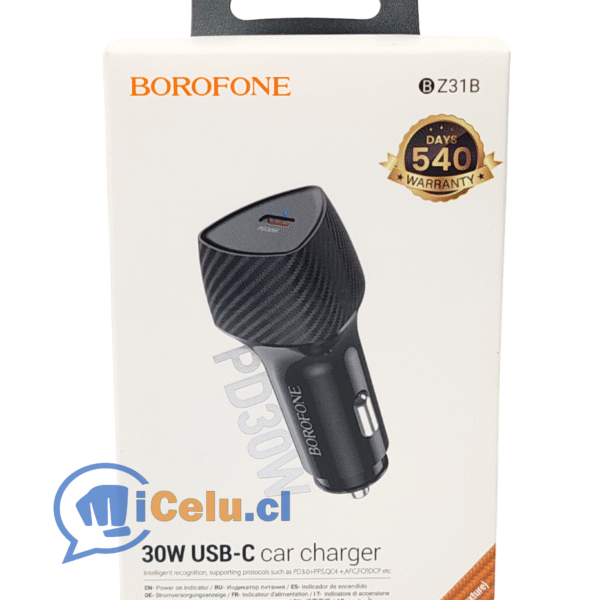 Cargador de auto tipo c 30W
